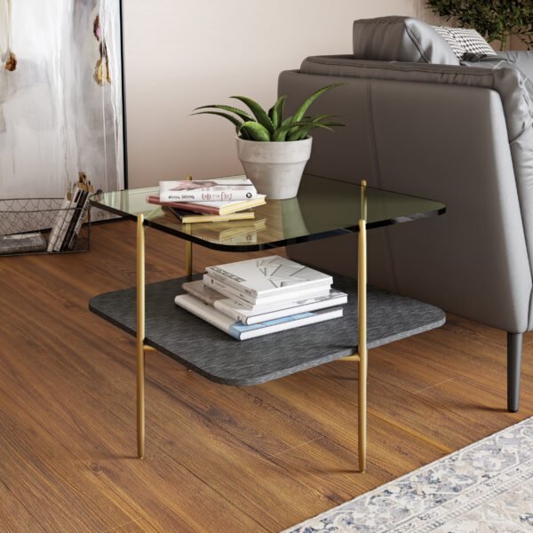 Mueble Modrest Cari - Mesa auxiliar Glam Gold +
  cristal – Envíos a todo México | FurnitureMX