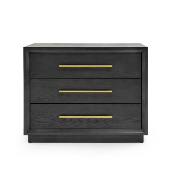 Mueble Modrest Manhattan - Mesita de noche
  contemporánea gris y dorada – Envíos a todo México | FurnitureMX