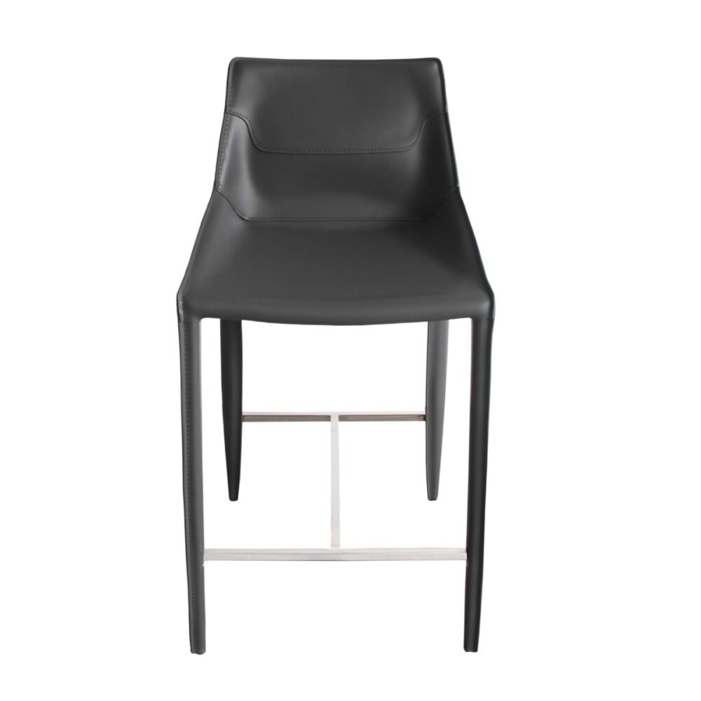 Modrest Halo – Taburete de mostrador moderno de cuero gris
