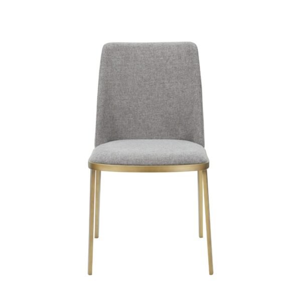 Mueble Modrest Brent- Juego de 2 sillas de comedor
  contemporáneas de tela gris claro + latón – Envíos a todo México |
  FurnitureMX