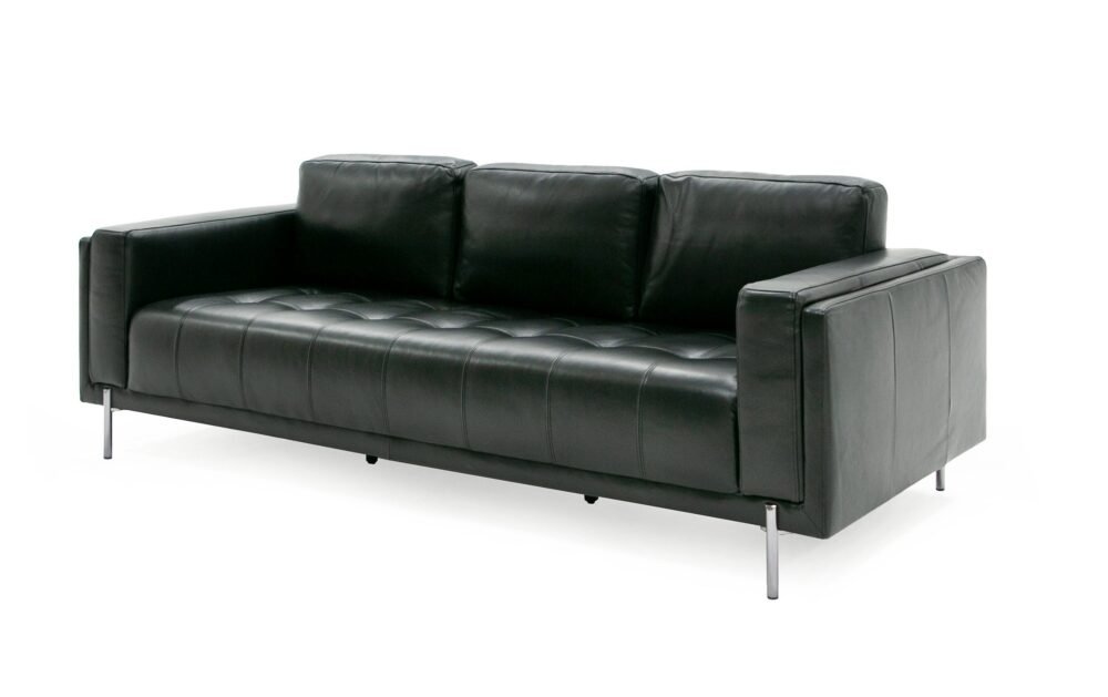 Divani Casa Schmidt – Sofá moderno de cuero negro