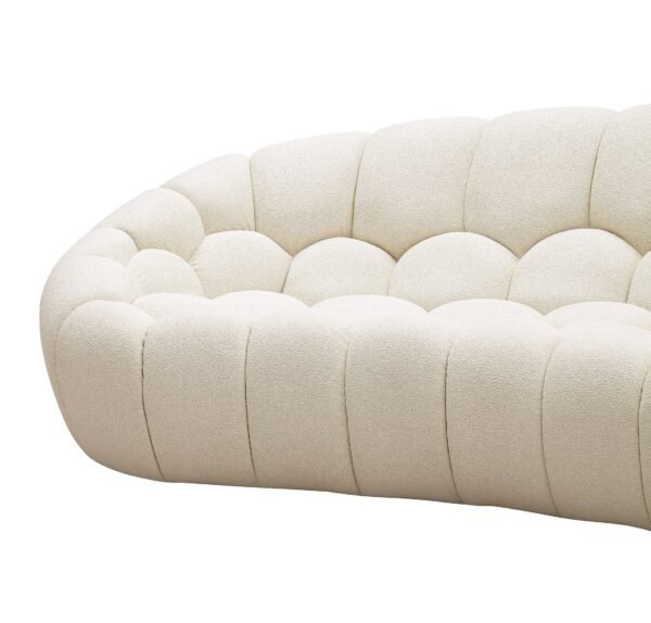 Sala Divani Casa Yolonda - Sofá moderno curvado de
  tela color blanco roto – Envíos a todo México | FurnitureMX
