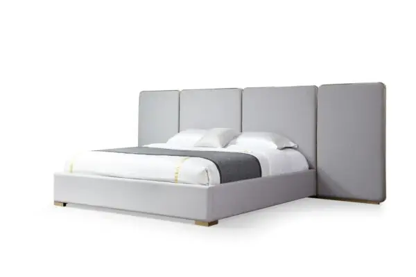 Mueble Modrest Athena & Rothsay - Juego de
  dormitorio moderno de tela gris + wengué + dorado – Envíos a todo México |
  FurnitureMX