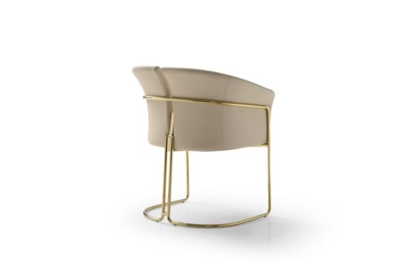 Mueble Modrest Renfew - Silla de comedor moderna de
  cuero vegano beige + champán dorado – Envíos a todo México | FurnitureMX