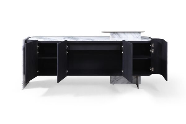 Mueble Modrest Broxburn - Buffet moderno de roble
  negro + mármol sintético – Envíos a todo México | FurnitureMX