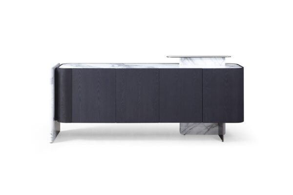 Mueble Modrest Broxburn - Buffet moderno de roble
  negro + mármol sintético – Envíos a todo México | FurnitureMX