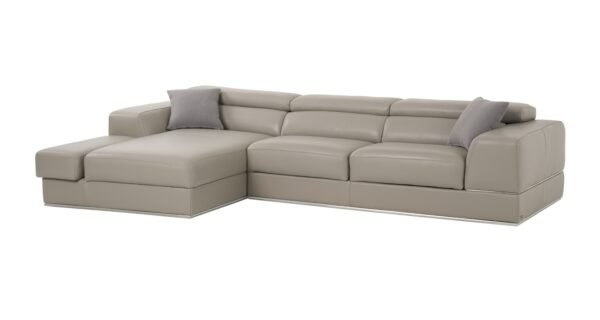 Sala Divani Casa Pella Mini - Sofá seccional
  moderno de cuero italiano gris con orientación izquierda – Envíos a todo
  México | FurnitureMX
