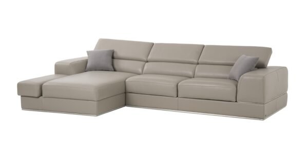 Sala Divani Casa Pella Mini - Sofá seccional
  moderno de cuero italiano gris con orientación izquierda – Envíos a todo
  México | FurnitureMX