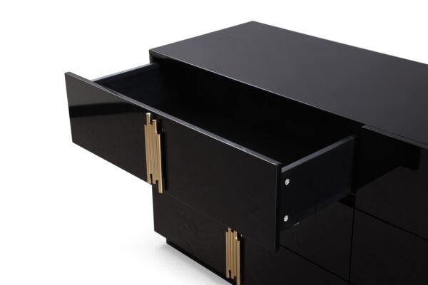Cómoda Modrest Token - Cómoda ancha moderna negra +
  dorada – Envíos a todo México | FurnitureMX