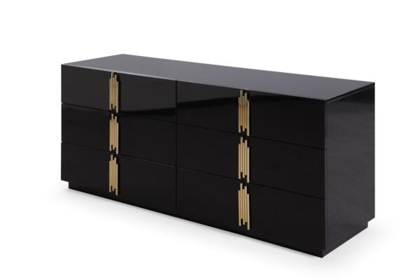 Cómoda Modrest Token - Cómoda ancha moderna negra +
  dorada – Envíos a todo México | FurnitureMX