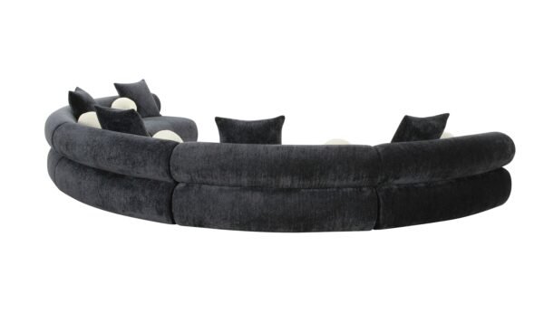 Sala Divani Casa Simpson - Sofá seccional modular
  curvo de tela gris oscuro contemporáneo con cojines – Envíos a todo México |
  FurnitureMX