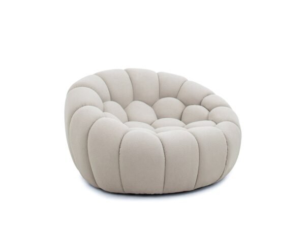 Mueble Divani Casa Yolonda - Silla moderna curvada
  de tela beige – Envíos a todo México | FurnitureMX