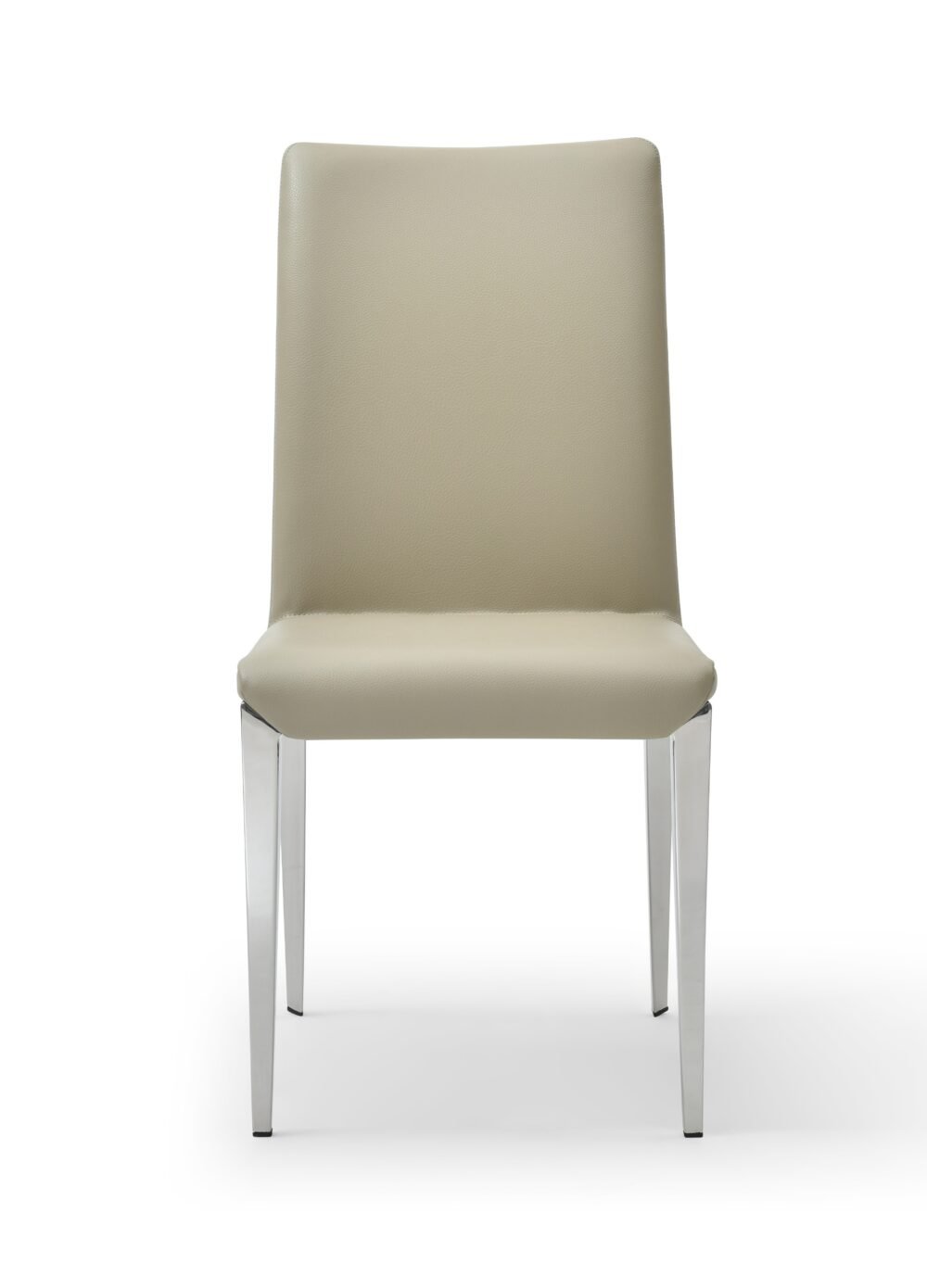 Modrest Taryn – Silla de comedor moderna gris claro + acero inoxidable (juego de 2)