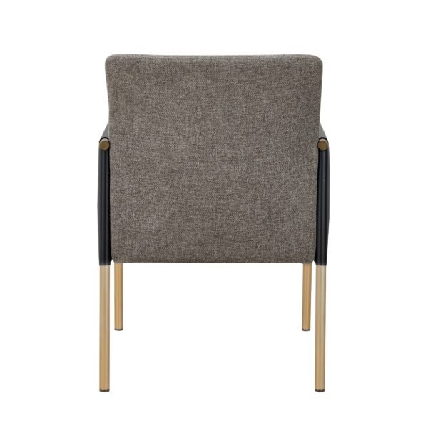 Mueble Modrest Engel - Silla de comedor moderna de
  cuero vegano gris oscuro + tela gris + silla de comedor de latón antiguo –
  Envíos a todo México | FurnitureMX