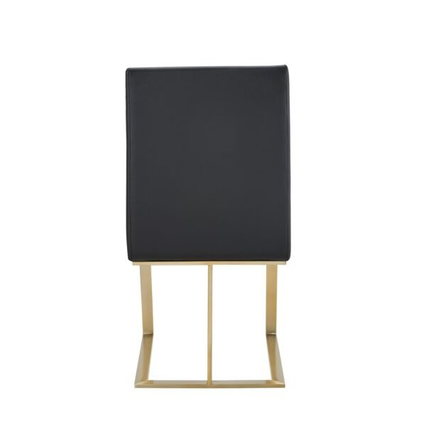 Mueble Modrest Frankie - Silla de comedor moderna
  de cuero vegano gris oscuro + latón antiguo – Envíos a todo México |
  FurnitureMX