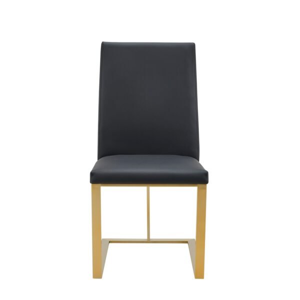 Mueble Modrest Frankie - Silla de comedor moderna
  de cuero vegano gris oscuro + latón antiguo – Envíos a todo México |
  FurnitureMX
