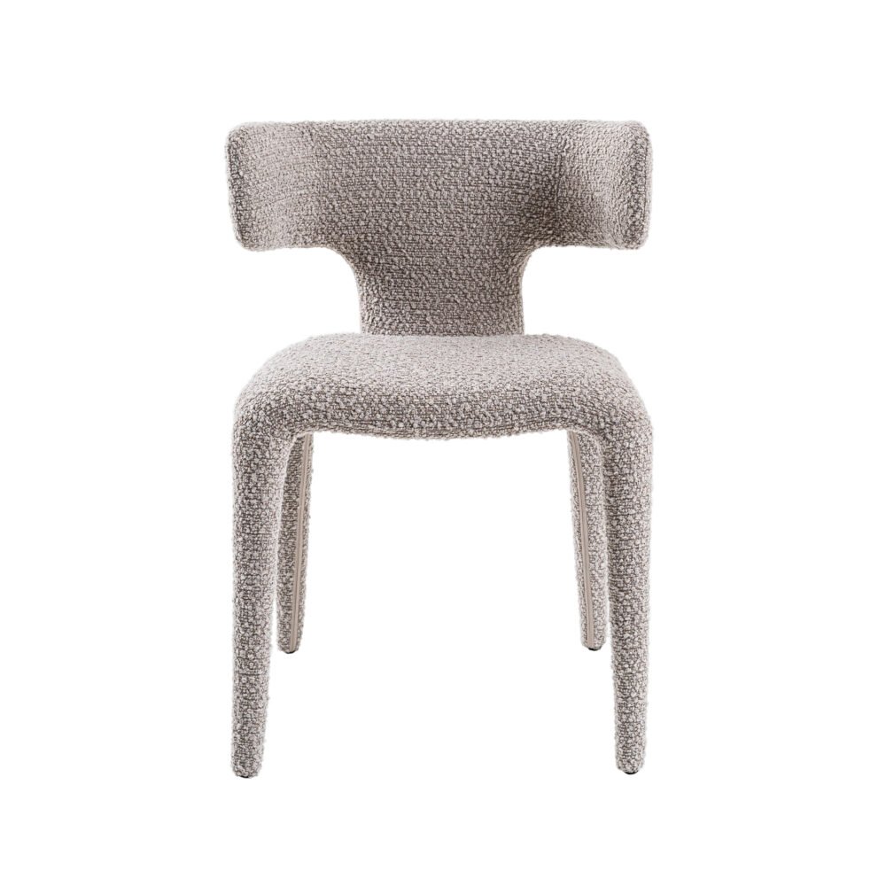 Modrest Saehee – Silla de comedor moderna de tela gris claro