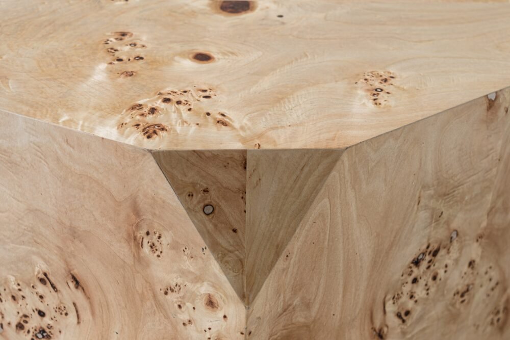 Modrest July – Mesa de centro redonda moderna Mapa Burl