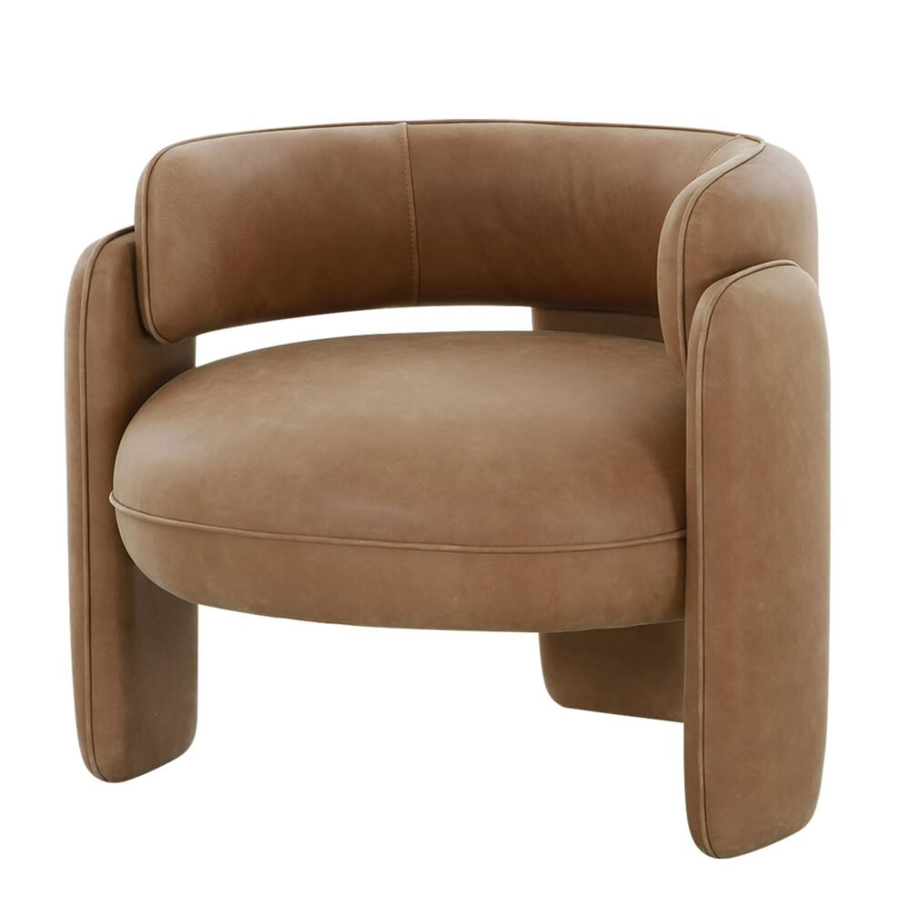 Modrest Tioga – Silla decorativa moderna de cuero marrón