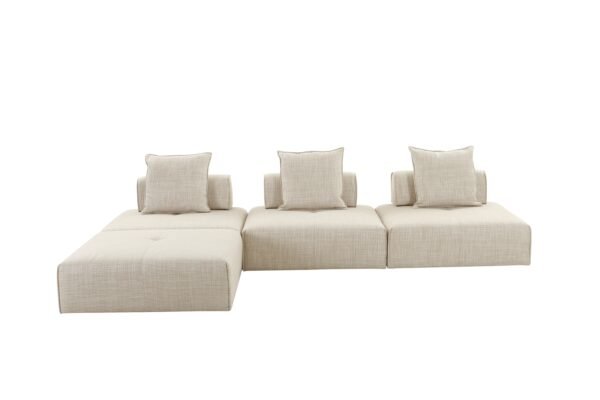 Mueble Divani Casa Mondo - Seccional modular
  moderno de tela beige de 4 asientos – Envíos a todo México | FurnitureMX