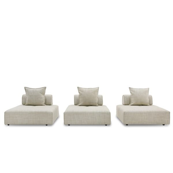 Mueble Divani Casa Mondo - Seccional modular
  moderno de tela beige de 3 asientos – Envíos a todo México | FurnitureMX