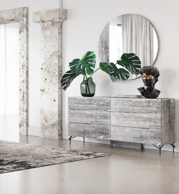 Espejo Nova Domus Aria - Espejo redondo italiano
  moderno multigris con textura – Envíos a todo México | FurnitureMX