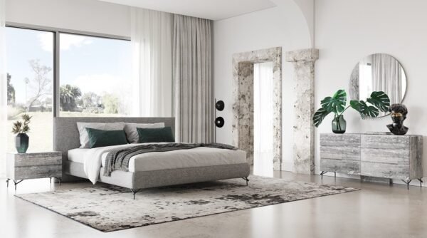 Espejo Nova Domus Aria - Espejo redondo italiano
  moderno multigris con textura – Envíos a todo México | FurnitureMX