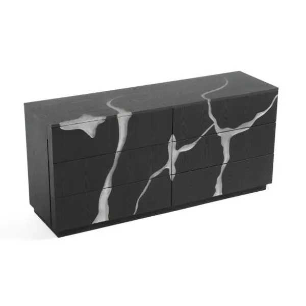 Cómoda Modrest Aspen - Cómoda moderna de fresno y
  plata en color marrón mate – Envíos a todo México | FurnitureMX
