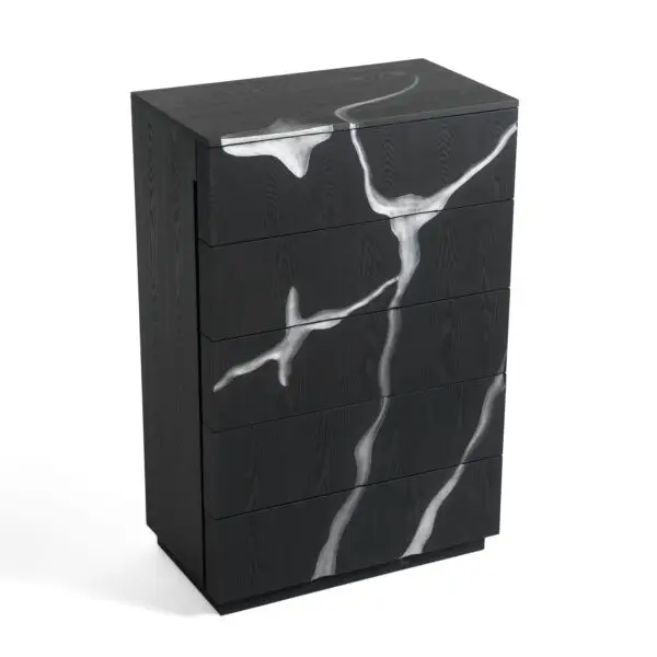 Cómoda Modrest Aspen - Cómoda moderna de fresno
  marrón mate y plata – Envíos a todo México | FurnitureMX