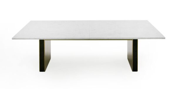 Mesa de comedor Modrest Auer - Mesa de comedor de
  mármol blanco y dorado – Envíos a todo México | FurnitureMX