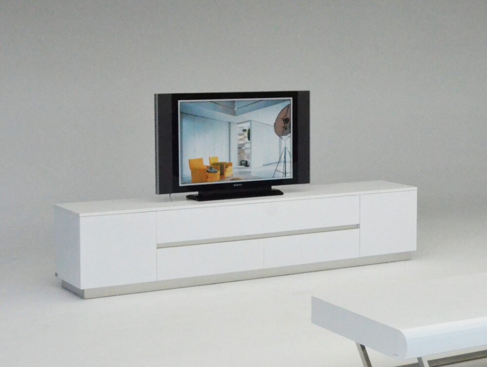 A&X Skyline moderno mueble para TV de cocodrilo blanco