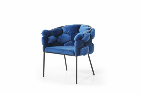 Mueble Silla de comedor Modrest Debra moderna de
  tela azul – Envíos a todo México | FurnitureMX
