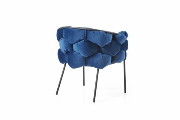 Mueble Silla de comedor Modrest Debra moderna de
  tela azul – Envíos a todo México | FurnitureMX