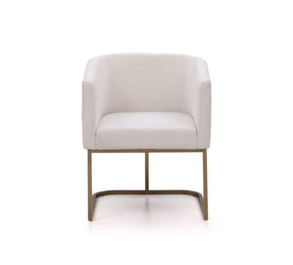 Mueble Silla de comedor Modrest Yukon moderna de
tela blanca y latón antiguo – Envíos a todo México | FurnitureMX