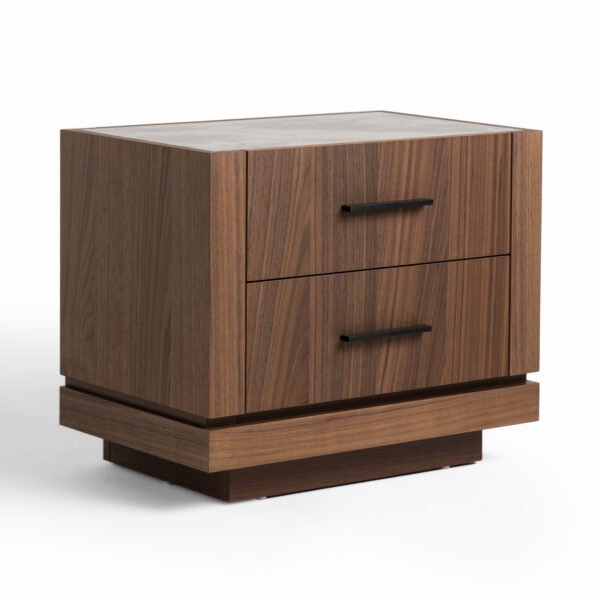 Mueble Nova Domus Bailey- Mesita de noche moderna
  de nogal – Envíos a todo México | FurnitureMX