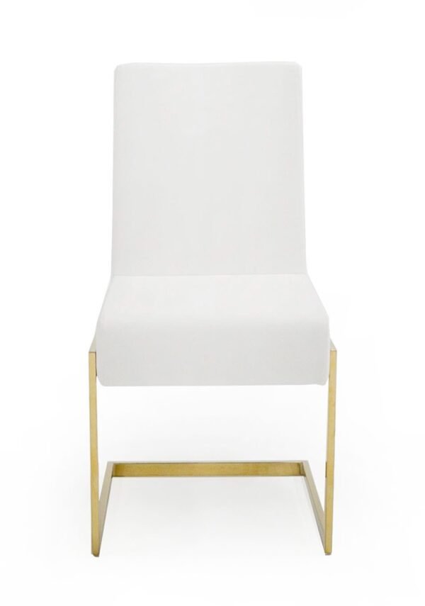 Mueble Modrest Batavia - Silla de comedor moderna
  en blanco y dorado (juego de 2) – Envíos a todo México | FurnitureMX