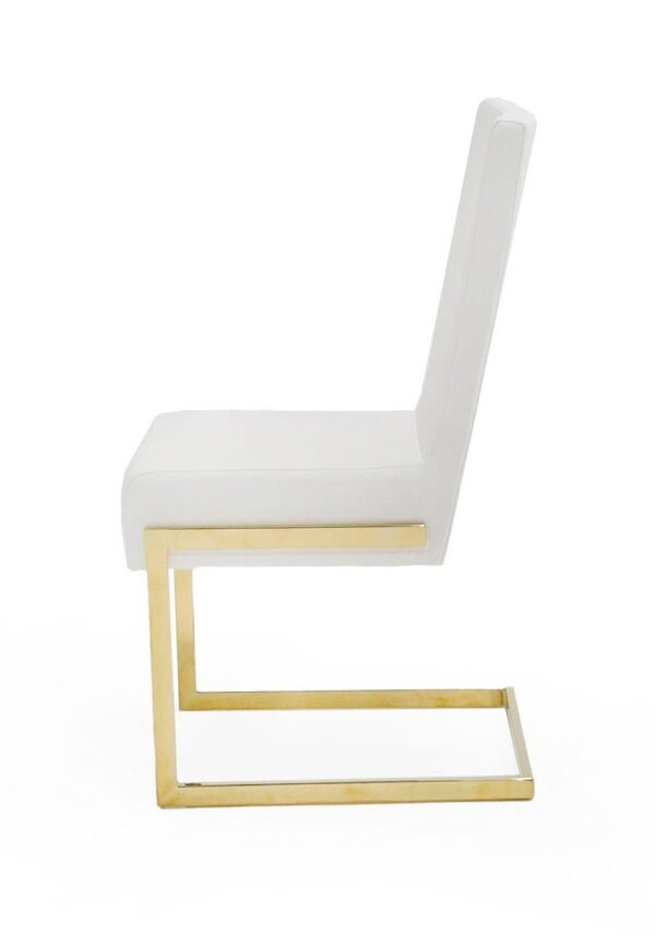 Mueble Modrest Batavia - Silla de comedor moderna
  en blanco y dorado (juego de 2) – Envíos a todo México | FurnitureMX