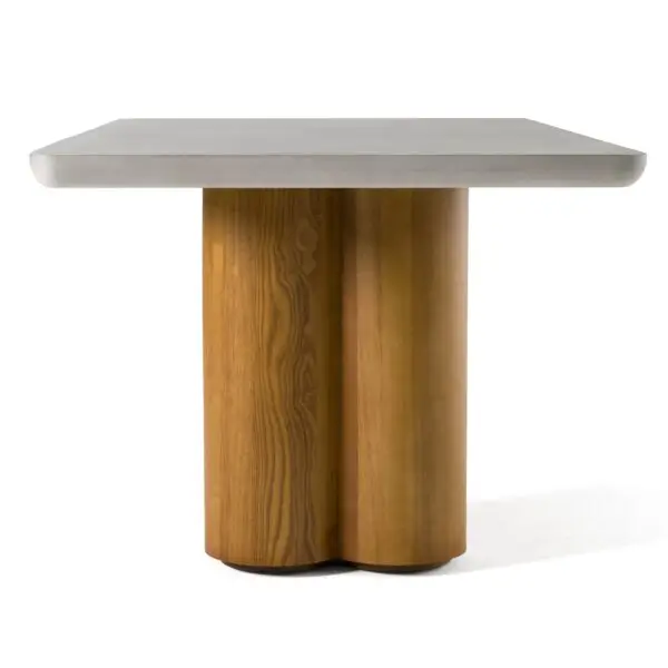 Mesa de comedor Modrest Bateman - Mesa de comedor
  moderna de imitación de hormigón + nogal – Envíos a todo México | FurnitureMX
