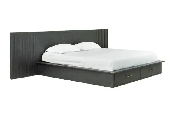 Mueble Modrest Manchester- Cama Q con plataforma
  contemporánea gris oscuro – Envíos a todo México | FurnitureMX