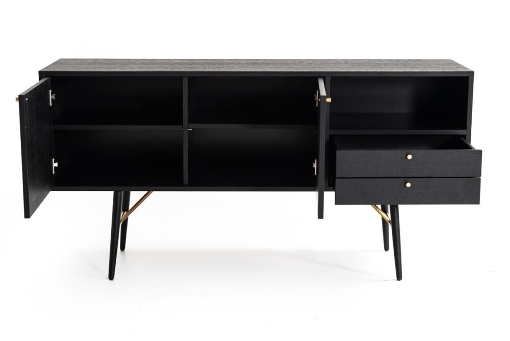 Modrest Billy – Buffet moderno de roble negro y dorado