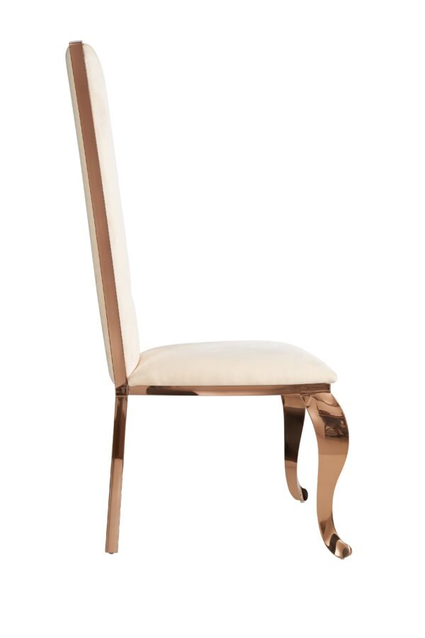 Mueble Modrest Bonnie - Silla de comedor de
  terciopelo beige y oro rosa (juego de 2) – Envíos a todo México | FurnitureMX