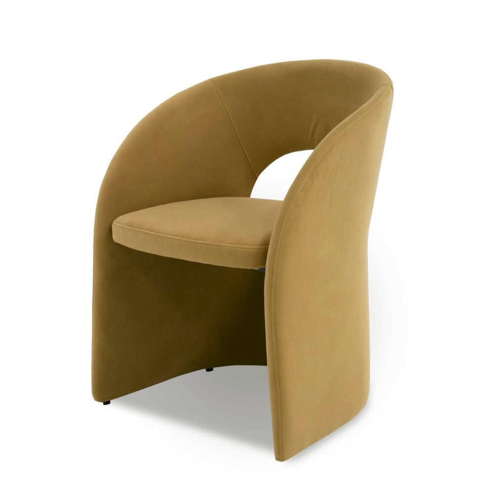 Modrest Brea – Silla de comedor moderna de tela color canela