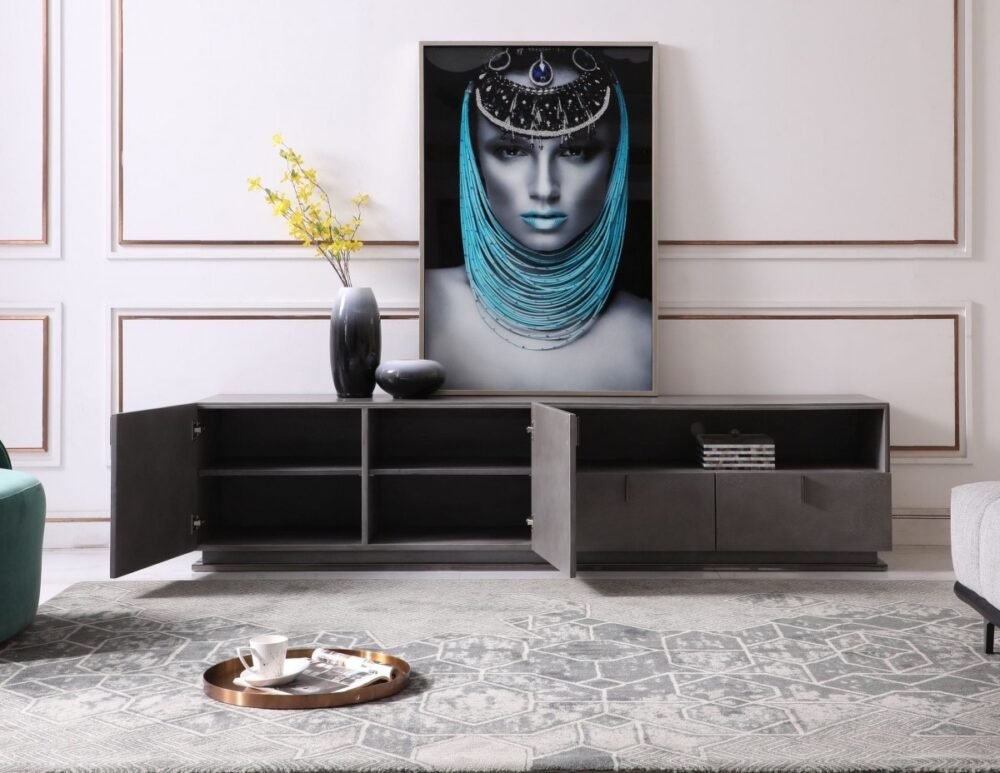 Modrest Buckley – Mueble para TV moderno gris craquelado