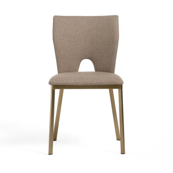 Mueble Modrest Burton - Juego de 2 sillas de
  comedor modernas en color beige y latón – Envíos a todo México | FurnitureMX