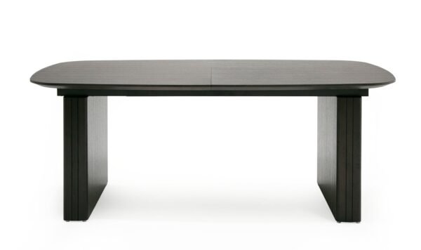 Mesa de comedor Modrest Calhoun - Mesa de comedor
  extensible moderna de roble ahumado – Envíos a todo México | FurnitureMX