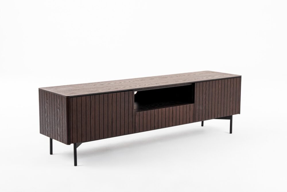Modrest Calhoun – Mueble para TV moderno de fresno ahumado