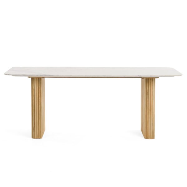 Mesa de comedor Modrest - Mesa de comedor
  rectangular Cambridge de mango y mármol blanco – Envíos a todo México |
  FurnitureMX