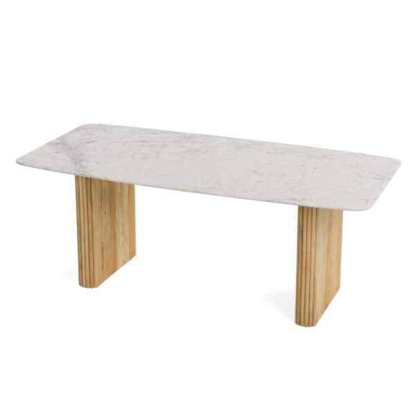 Mesa de comedor Modrest - Mesa de comedor
  rectangular Cambridge de mango y mármol blanco – Envíos a todo México |
  FurnitureMX