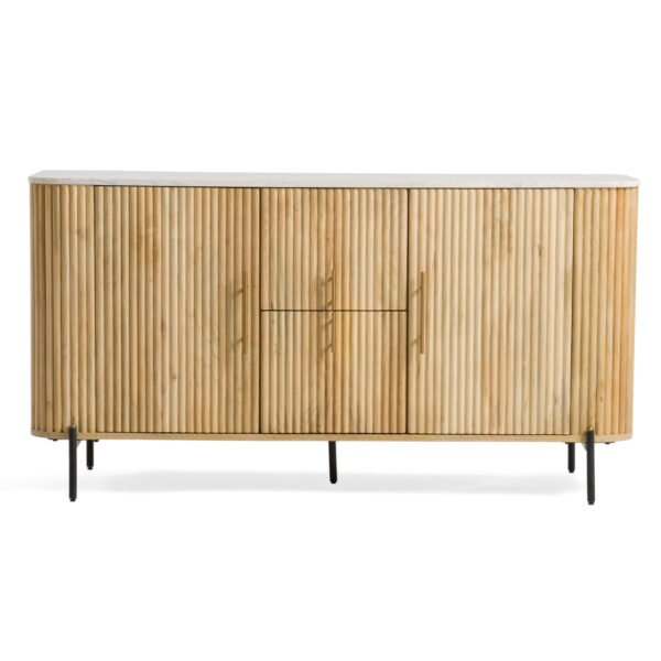 Mueble Modrest - Buffet Cambridge de mármol blanco
  y mango – Envíos a todo México | FurnitureMX