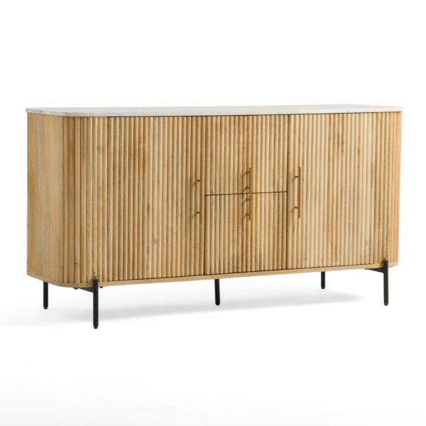 Mueble Modrest - Buffet Cambridge de mármol blanco
  y mango – Envíos a todo México | FurnitureMX